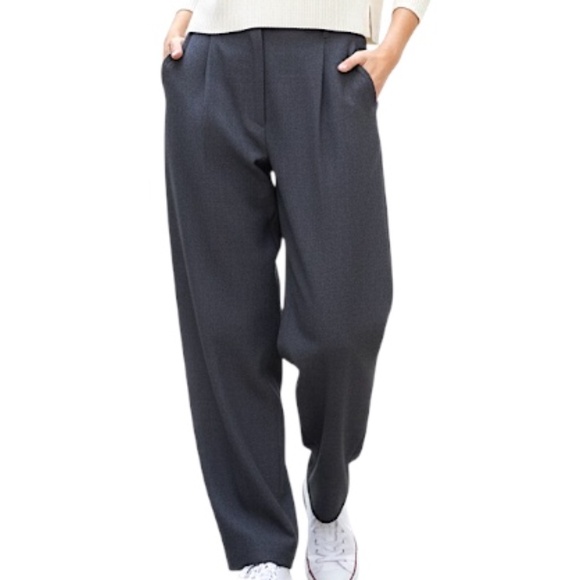 Vintage pure wool grey pleated baggy old money minimalist trousers pants 10 - Picture 1 of 14